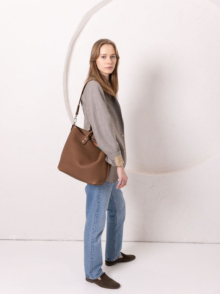 MIGLE Leather Tote Bag – Casual, Handmade with Secret Pocket by TOKS VISOKS at www.brixbailey.com