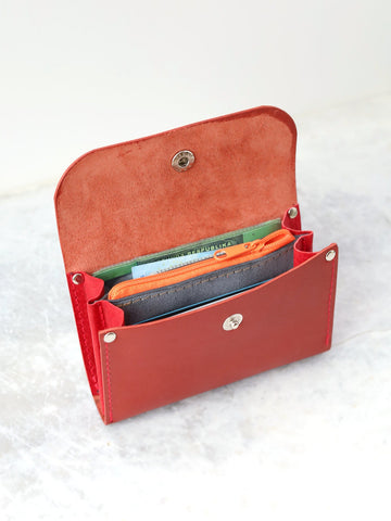 Handmade Red Leather FRIDAY Wallet – Secure & Spacious by TOKS VISOKS at www.brixbailey.com