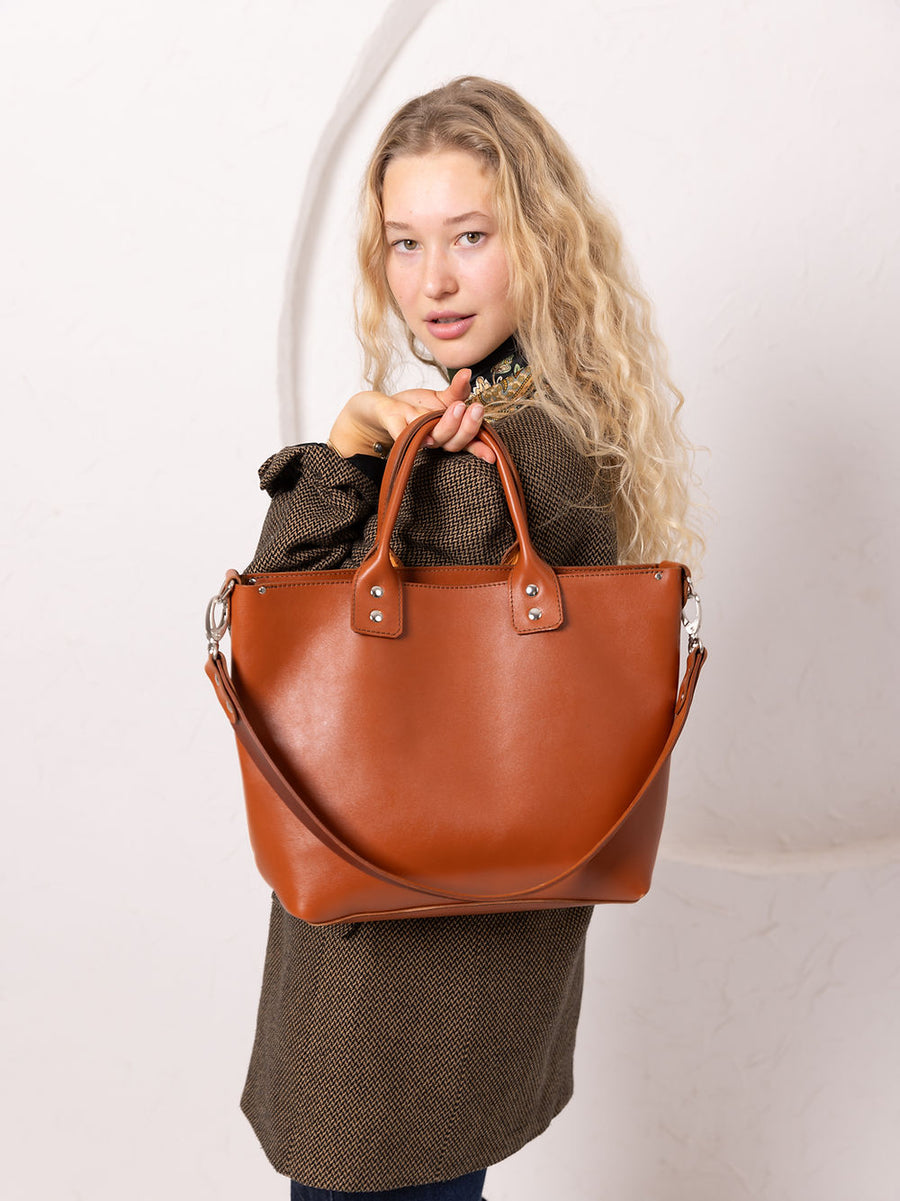 MIGLE Leather Tote Bag – Handmade, Stylish & Functional by TOKS VISOKS at www.brixbailey.com