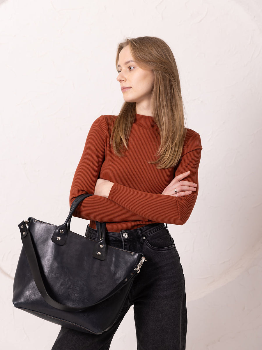 MIGLE Leather Tote: Simple Design, Secret Pocket & Durable by TOKS VISOKS at www.brixbailey.com