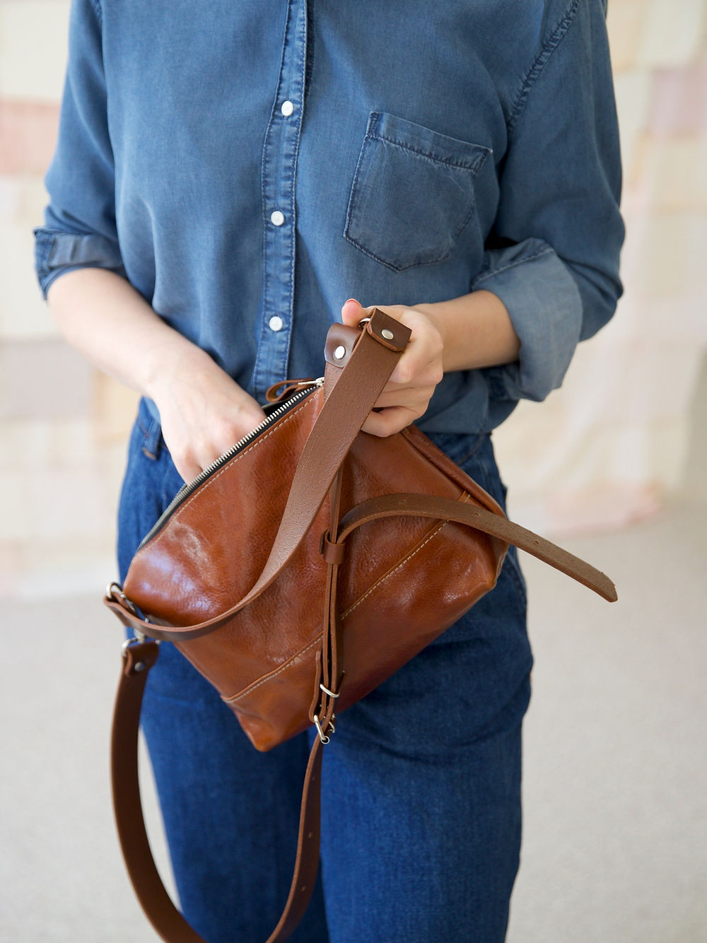 Robin Everyday Leather Bag – Adjustable, Handmade, Stylish by TOKS VISOKS at www.brixbailey.com