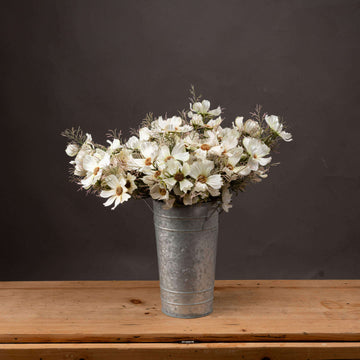 Lifelike cream cosmos spray with wispy foliage, 36cm tall, perfect for year-round floral arrangements  by Sostter at brixbailey.com
