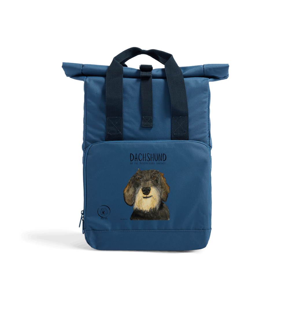 Wire Haired Dachshund Roll-Top Backpack – Small Dog, Big Adventure!