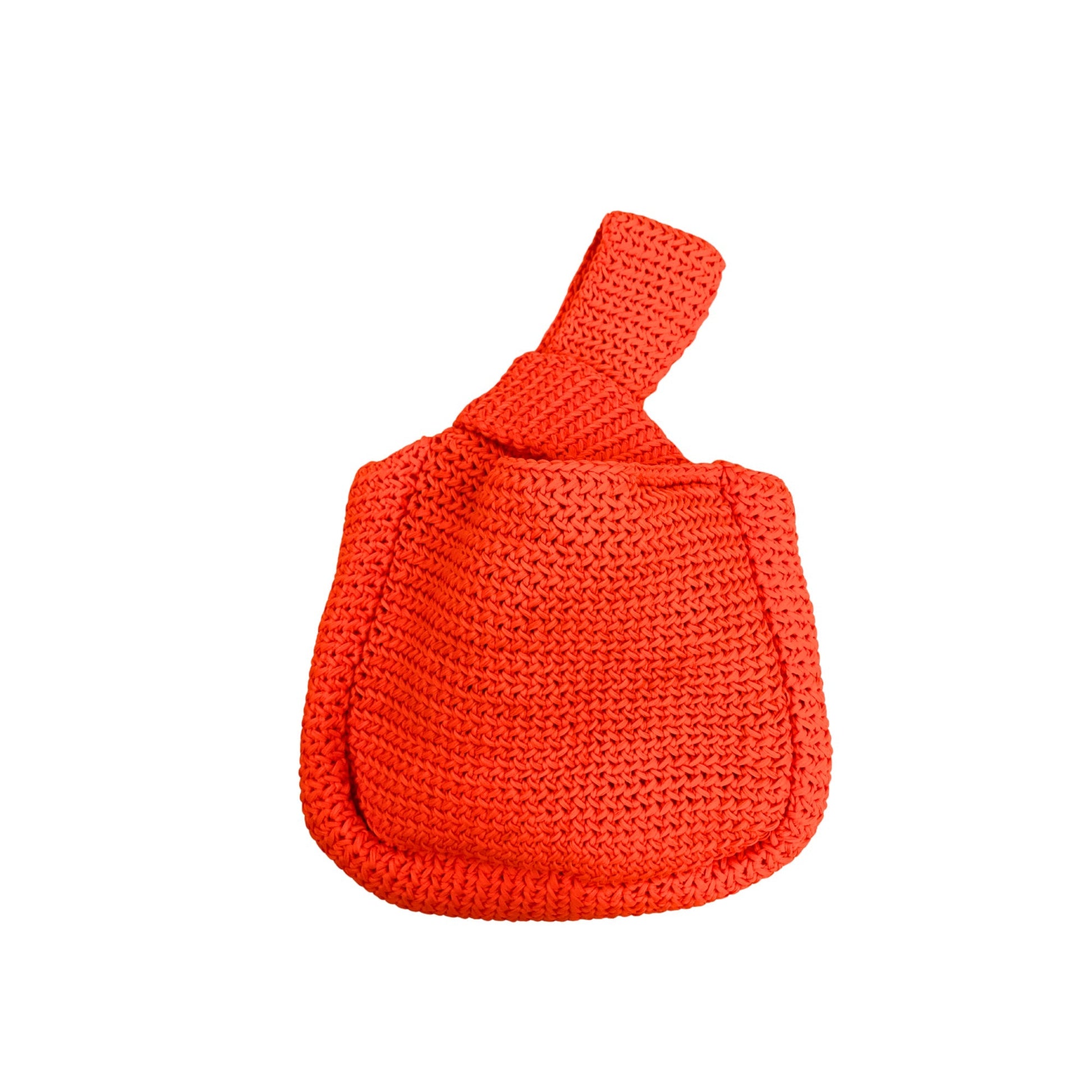 Orange Knit Clutch Handbag