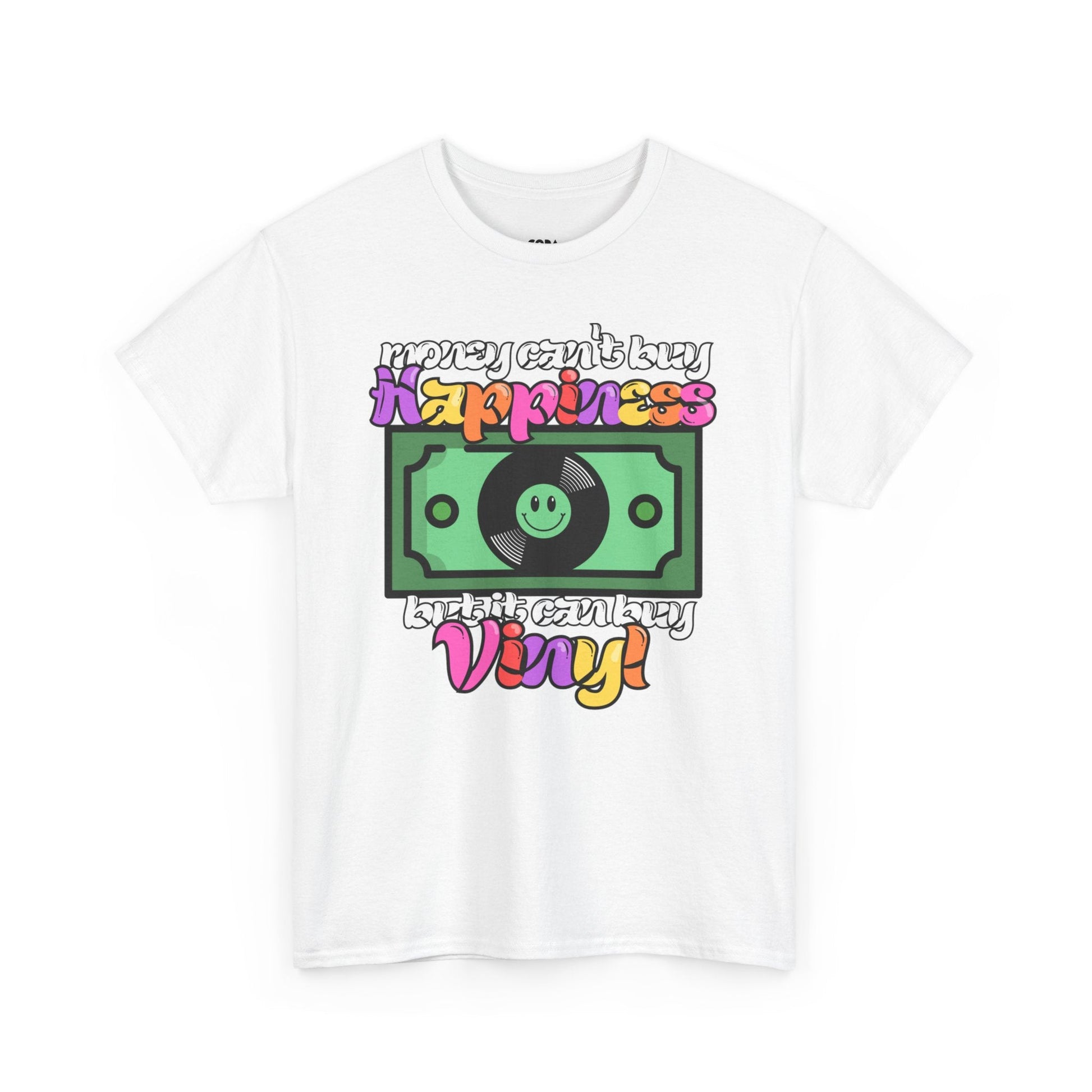 Money Can't Buy Happiness Men's Vinyl Record T-Shirt