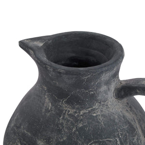 Handcrafted Amalfi grey ceramic jug with distressed finish, artisanal texture, and timeless Italian coastal design. by Sostter at brixbailey.com