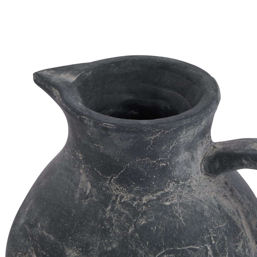 Handcrafted Amalfi grey ceramic jug with distressed finish, artisanal texture, and timeless Italian coastal design. by Hill Interiors at brixbailey.com