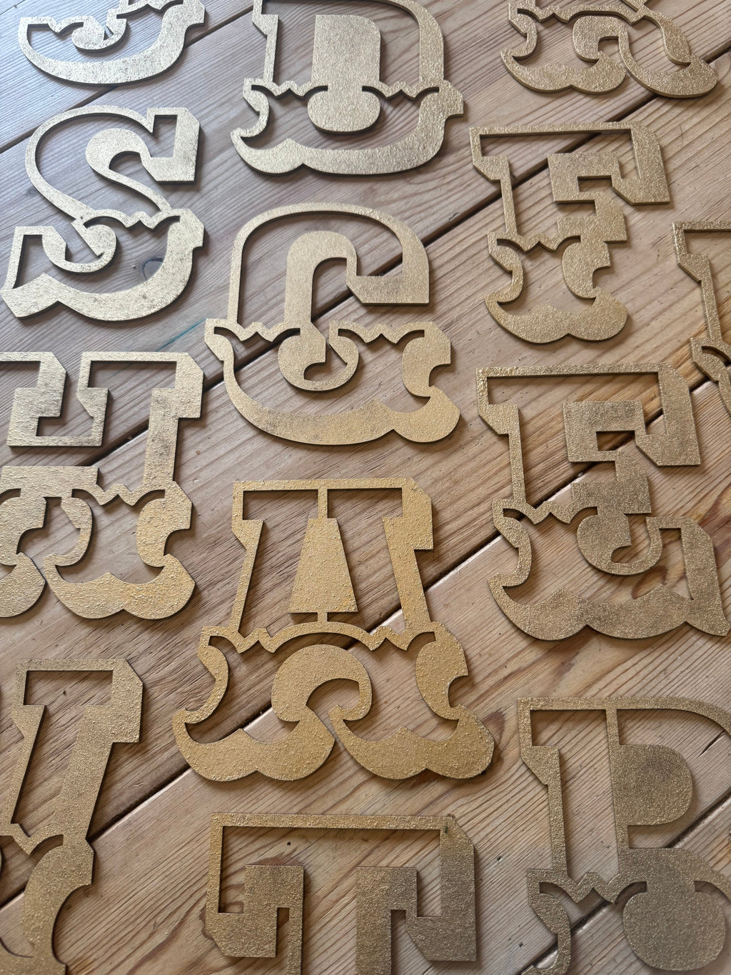 A-Z Rustic 5" or 12" Gold Metal Carnival Letters.