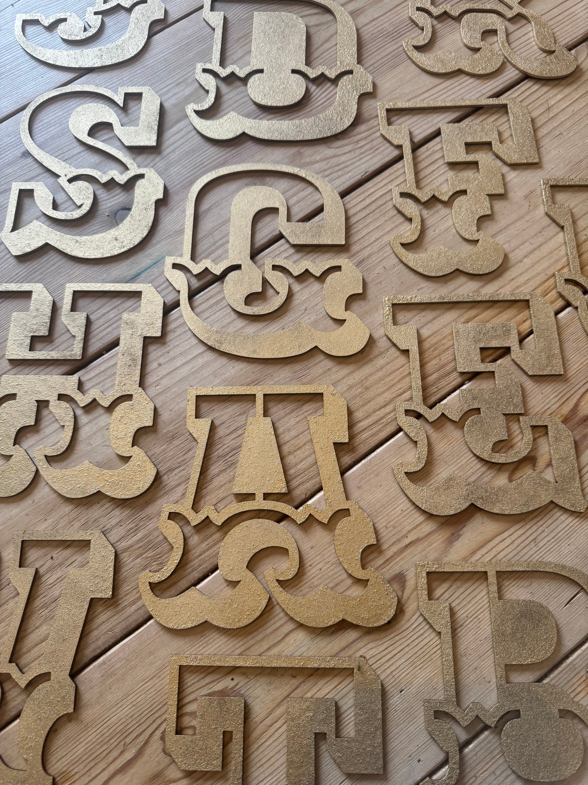 A-Z Rustic 5" or 12" Gold Metal Carnival Letters.