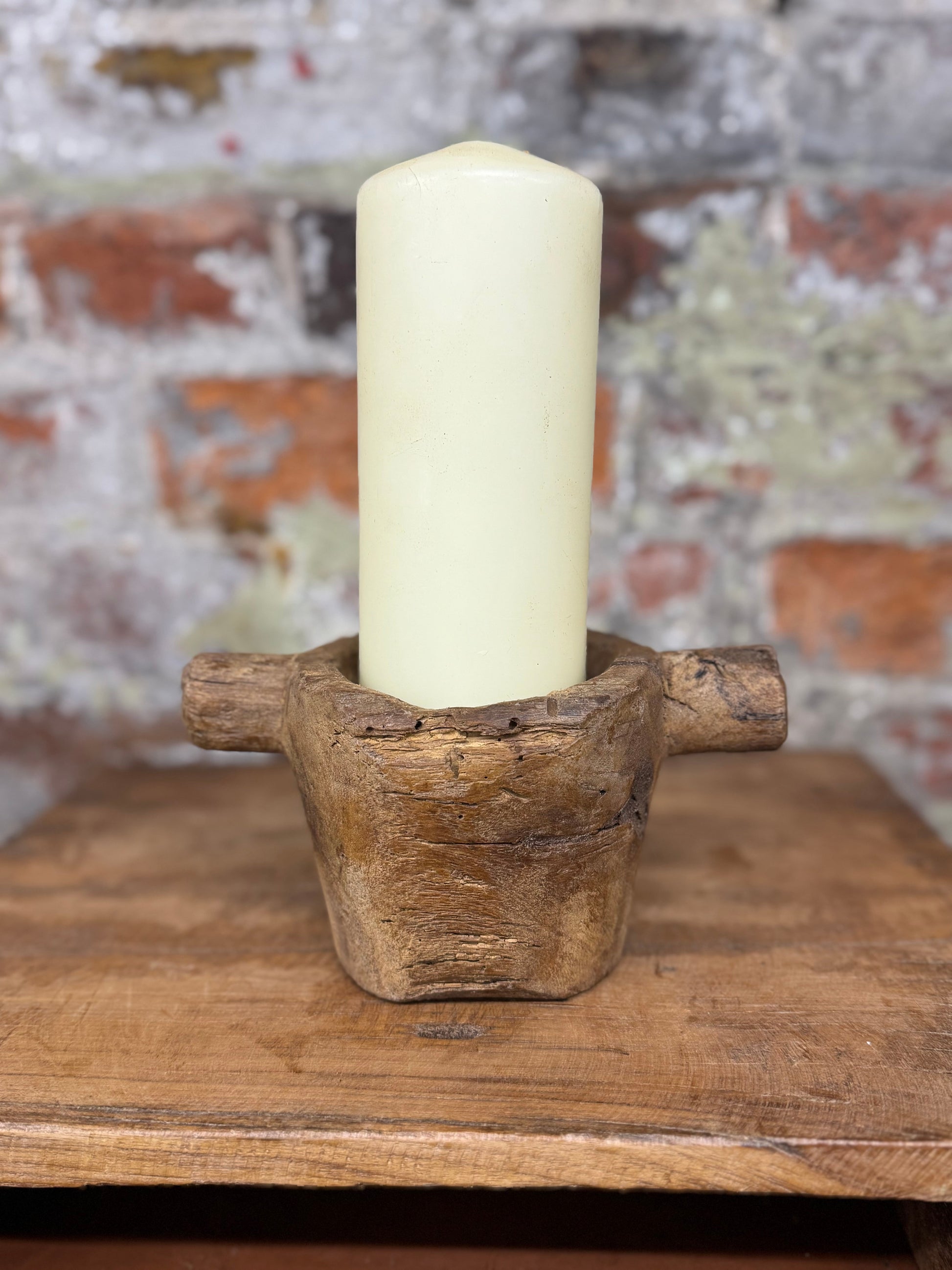 Rustic Wooden Candle Holder / Church Candle Stand / Reclaimed Farmhouse Decor DD