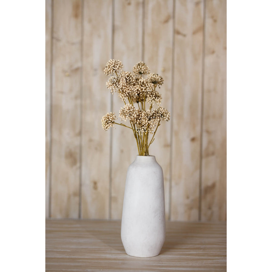 Brown Allium spray with lifelike spherical blooms in warm earthy tones, perfect for rustic or modern decor. by Sostter at brixbailey.com