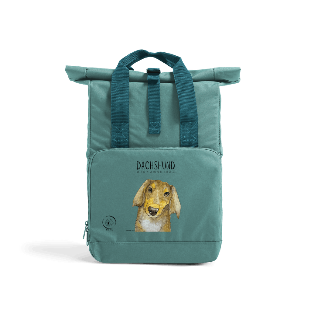 Long Haired Dachshund Roll-Top Backpack – Small Dog, Big Adventure!
