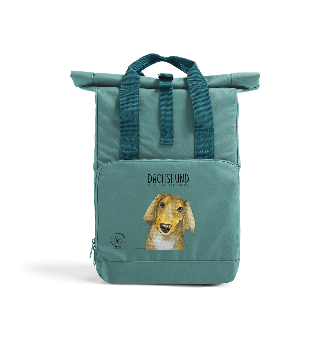 Long Haired Dachshund Roll-Top Backpack – Small Dog, Big Adventure!