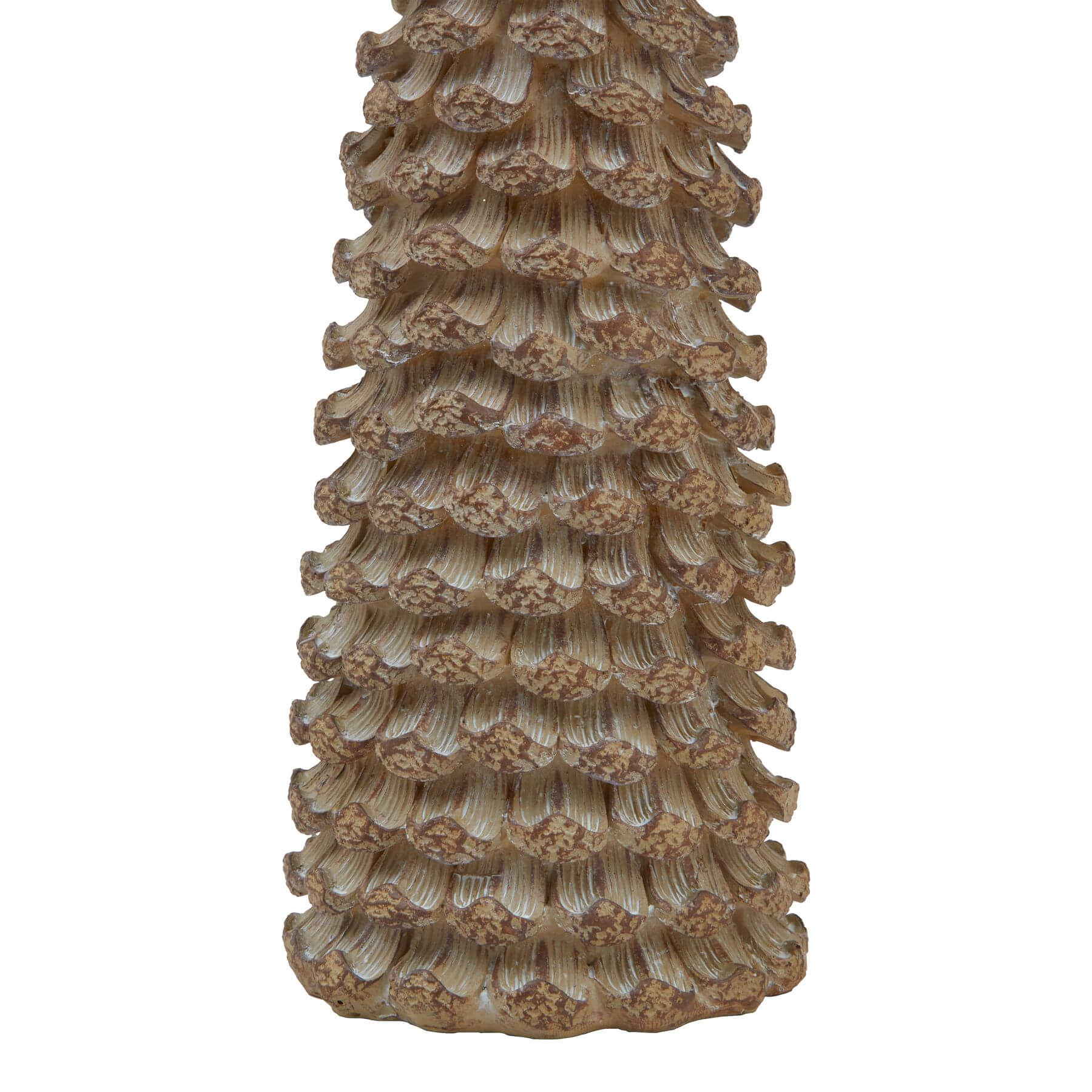 Handcrafted 38-inch cedar tree sculpture with beige finish, lifelike textures, and delicate star accent, made of durable resin. by Sostter at brixbailey.com