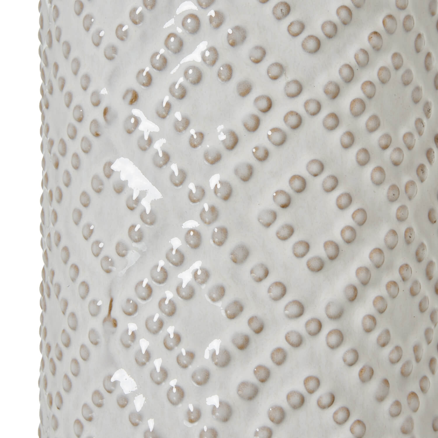 White beaded ceramic table lamp with linen shade, 71cm tall, modern coastal home decor centerpiece by Sostter at brixbailey.com