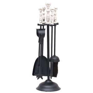 Chrome Handled Dutchess Companion Set in lustrous silver, premium metal construction with intricate detailing by sostter at brixbailey.com