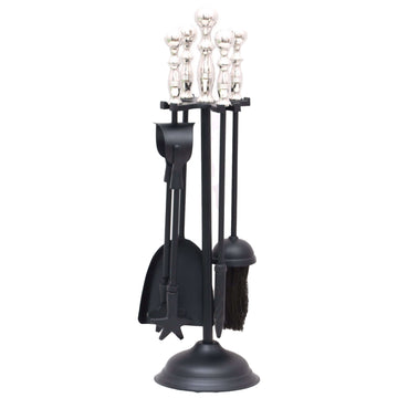 Chrome Handled Dutchess Companion Set in lustrous silver, premium metal construction with intricate detailing by Sostter at brixbailey.com