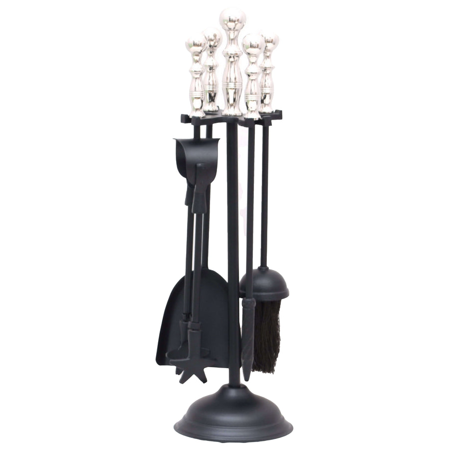 Chrome Handled Dutchess Companion Set in lustrous silver, premium metal construction with intricate detailing by Sostter at brixbailey.com