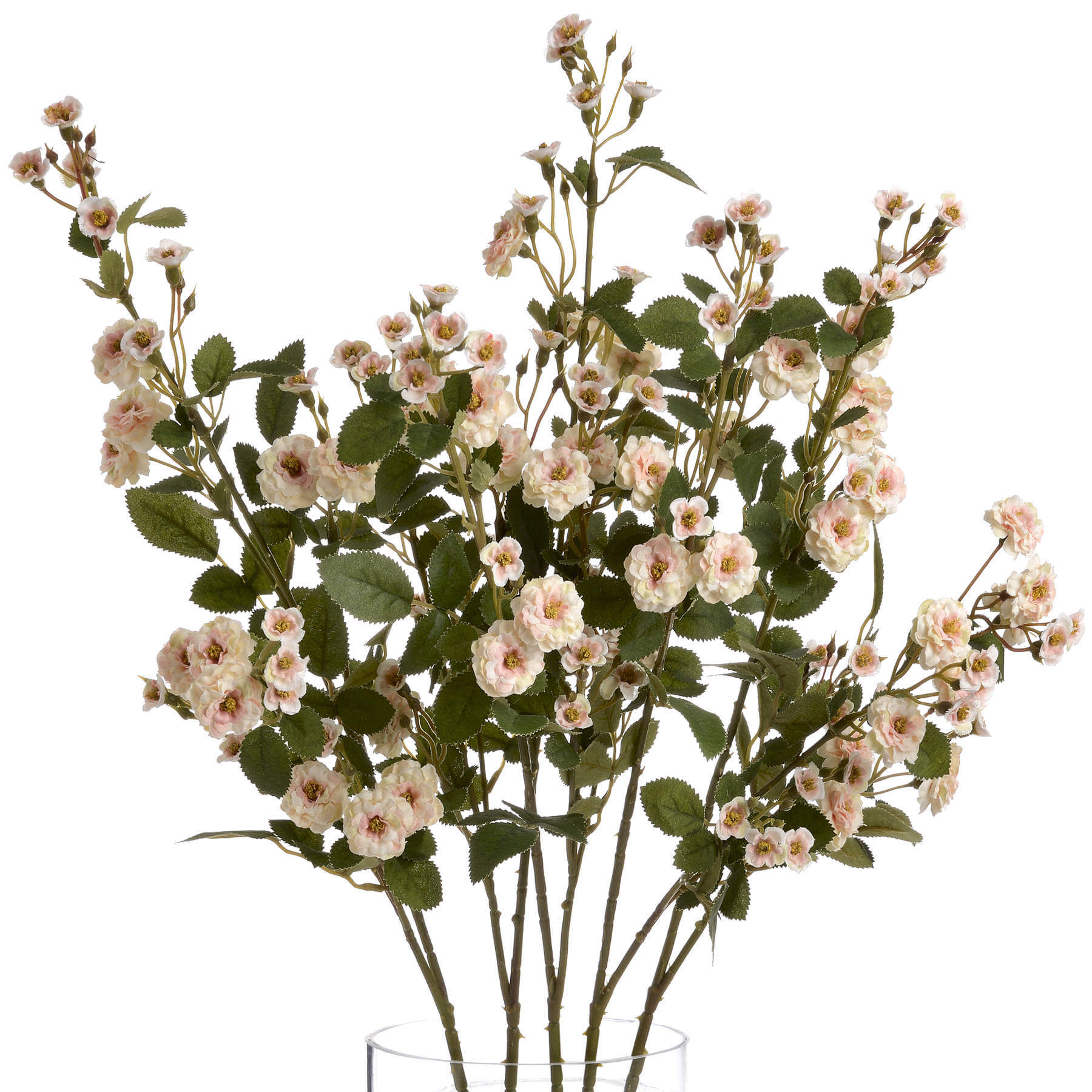 Lifelike cream rose spray with realistic petals, perfect for floral arrangements, 74cm tall, soft neutral hue, high-quality plastic by Sostter at brixbailey.com