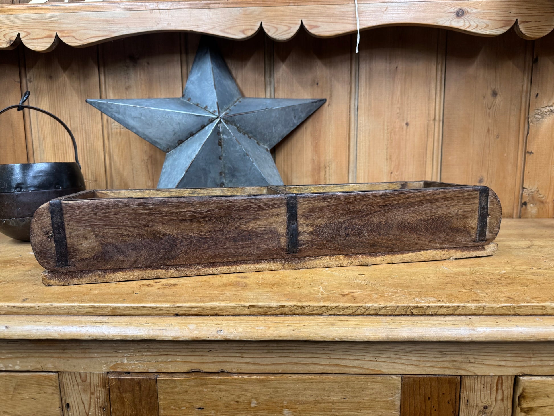 Rustic Wooden Double Brick Mould / Decorative Herb Planter / Storage Box Tray