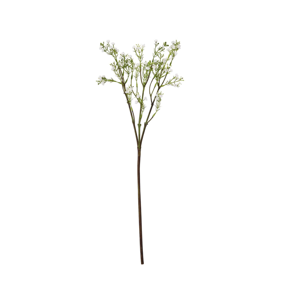 Lifelike artificial Lily of the Valley stem with white blooms and green foliage, 24-inch flexible plastic floral arrangement by Sostter at brixbailey.com
