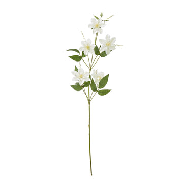 Cream Pearl Clematis Spray floral arrangement with lifelike white blooms and pearl accents in a vase by Sostter at brixbailey.com