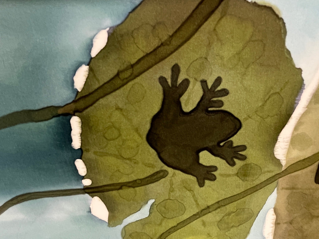 “Pond Life (small)” - Hand-dyed Silk Wall Hanging  - $250