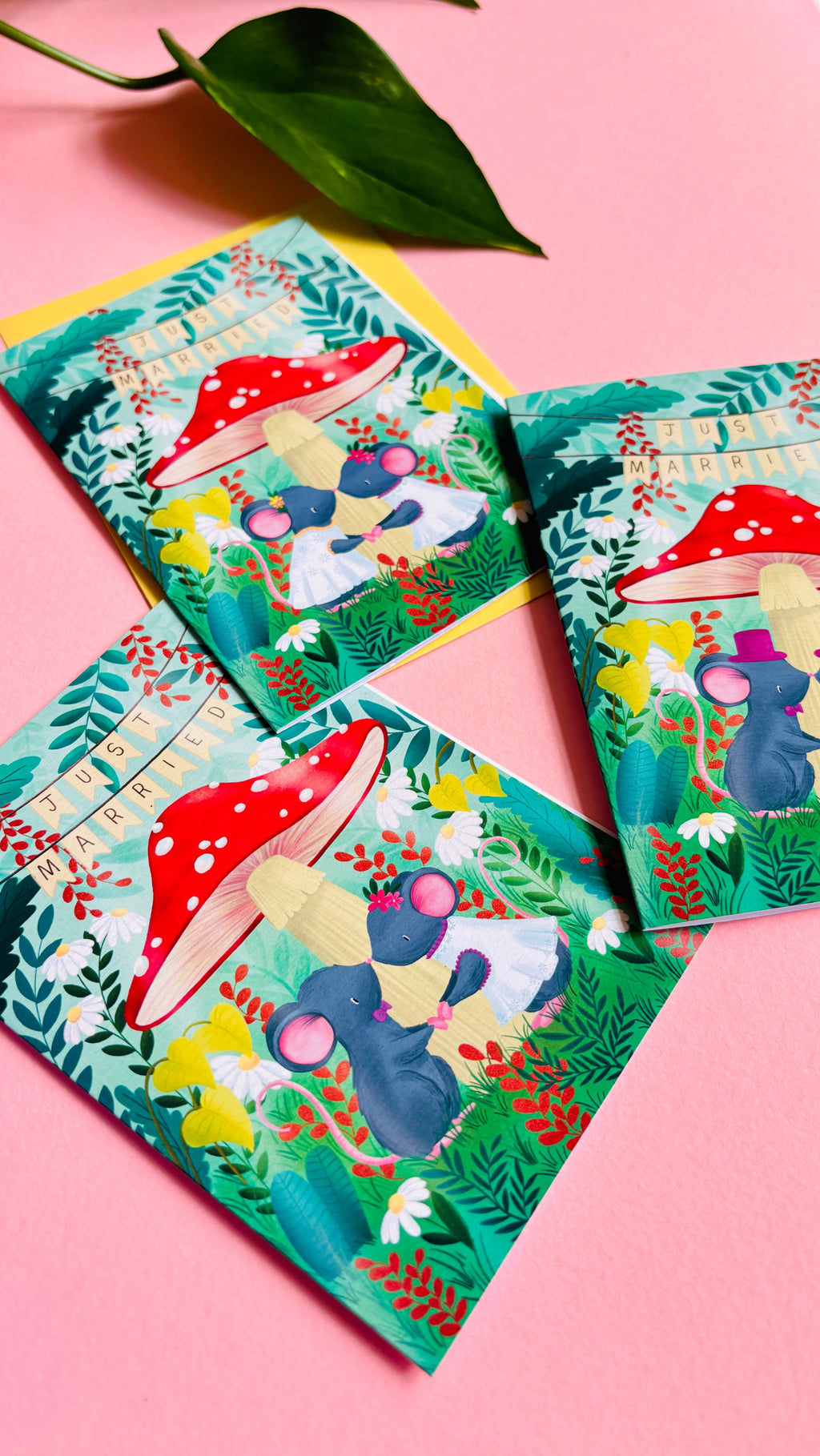 Cute Forest Wedding Card- Whimsical Just Married Greetings Card