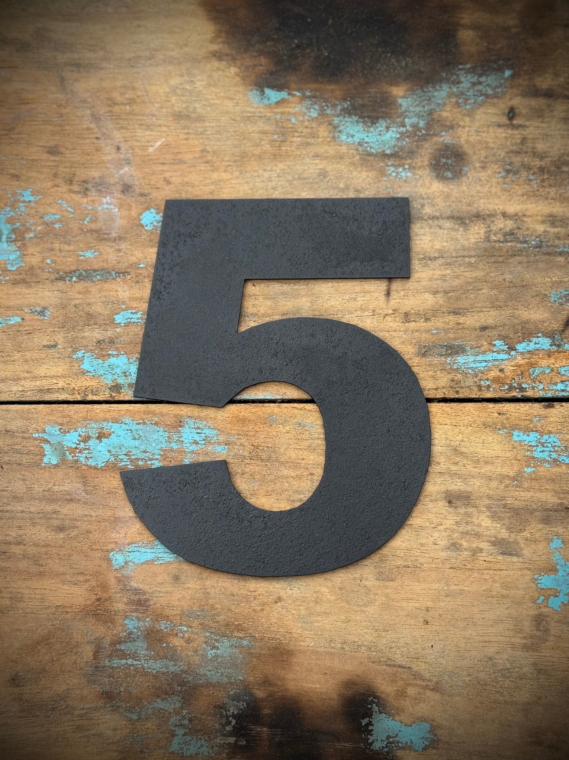 12" and 5" Black Fat Font Metal Letters.