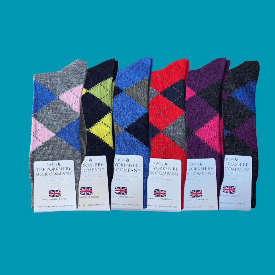 Ripley Argyle Merino Socks - 6 Pair Bundle (£14 per pair)