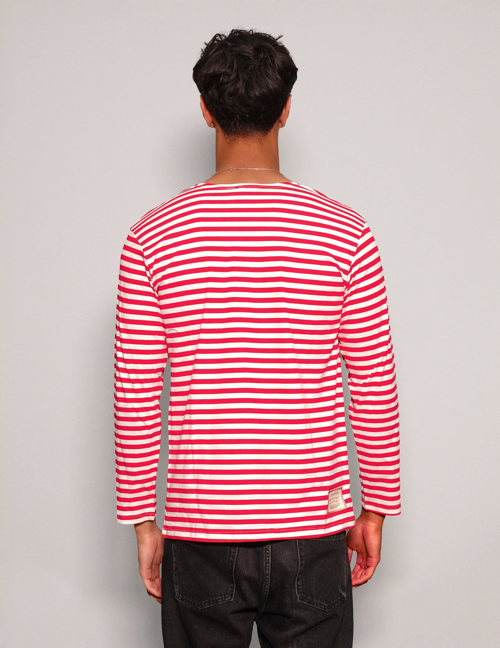 Vintage Naval Long Sleeve T-Shirt in Red Stripe