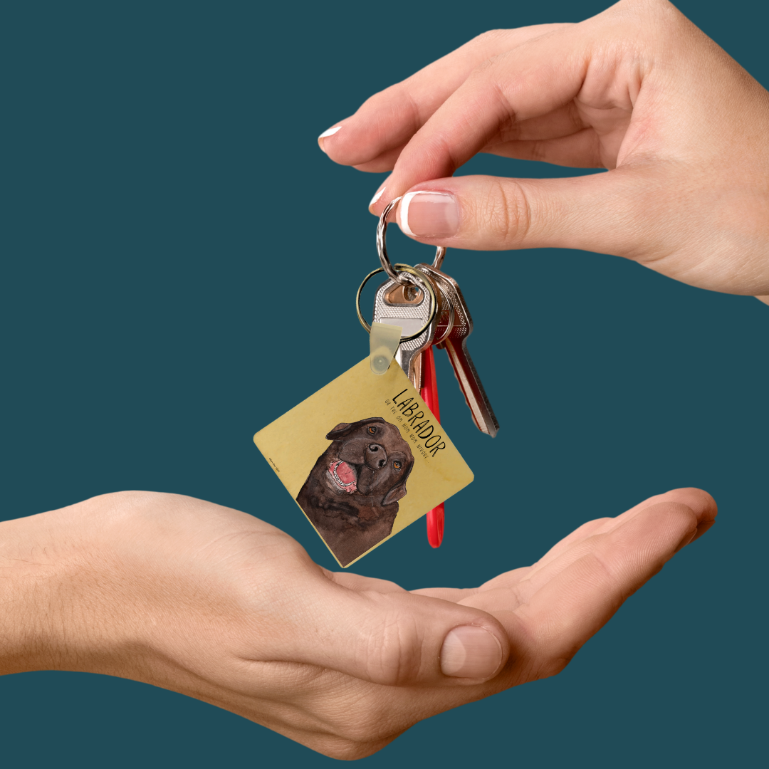 “Keys? Snacks? Either Way, I’m Coming!” Wooden Labrador Keyring