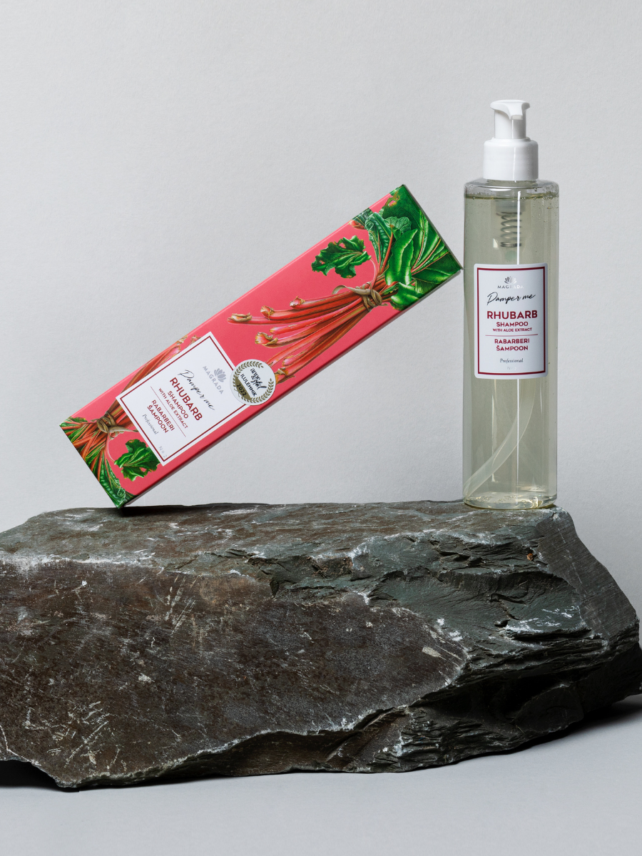 Rhubarb Enriched Shampoo – Revitalize Dry, Damaged Hair by Magrada Organic Cosmetics at www.brixbailey.com