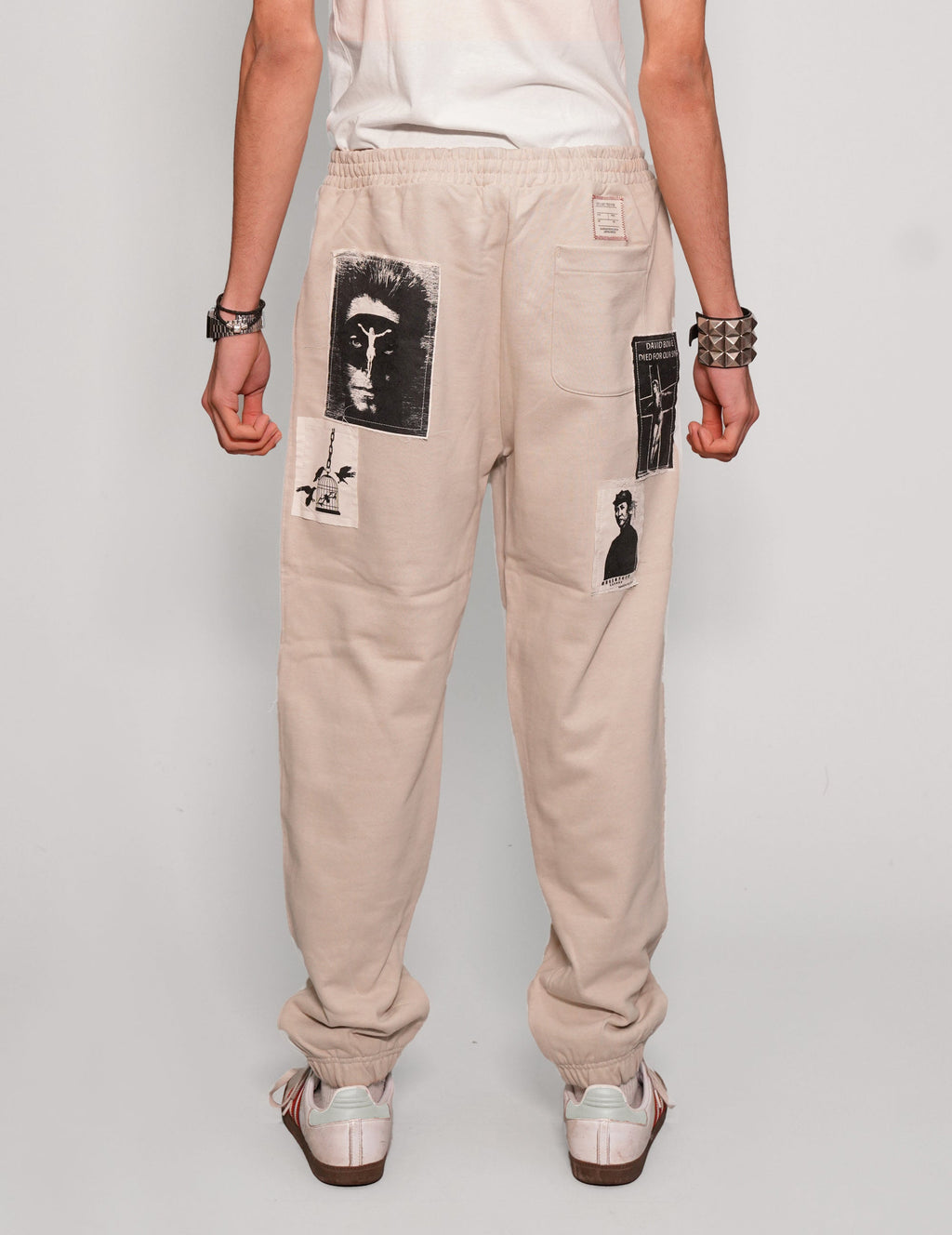 Multi-patch Jogger Pants in Ecru