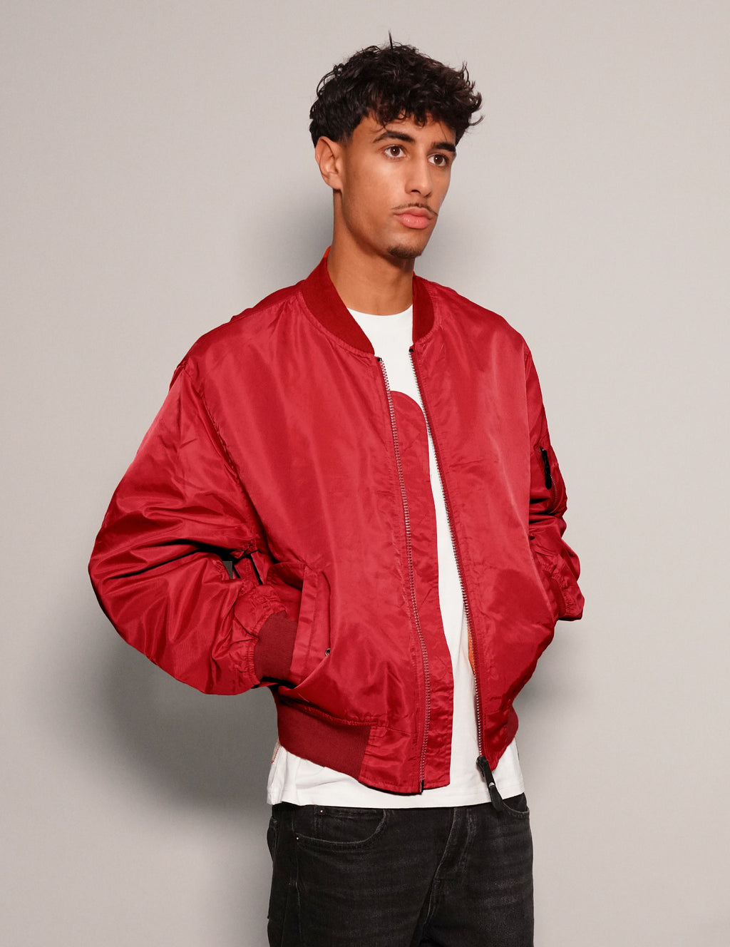 MA-1 Light Weight Bomber Jacket in Red
