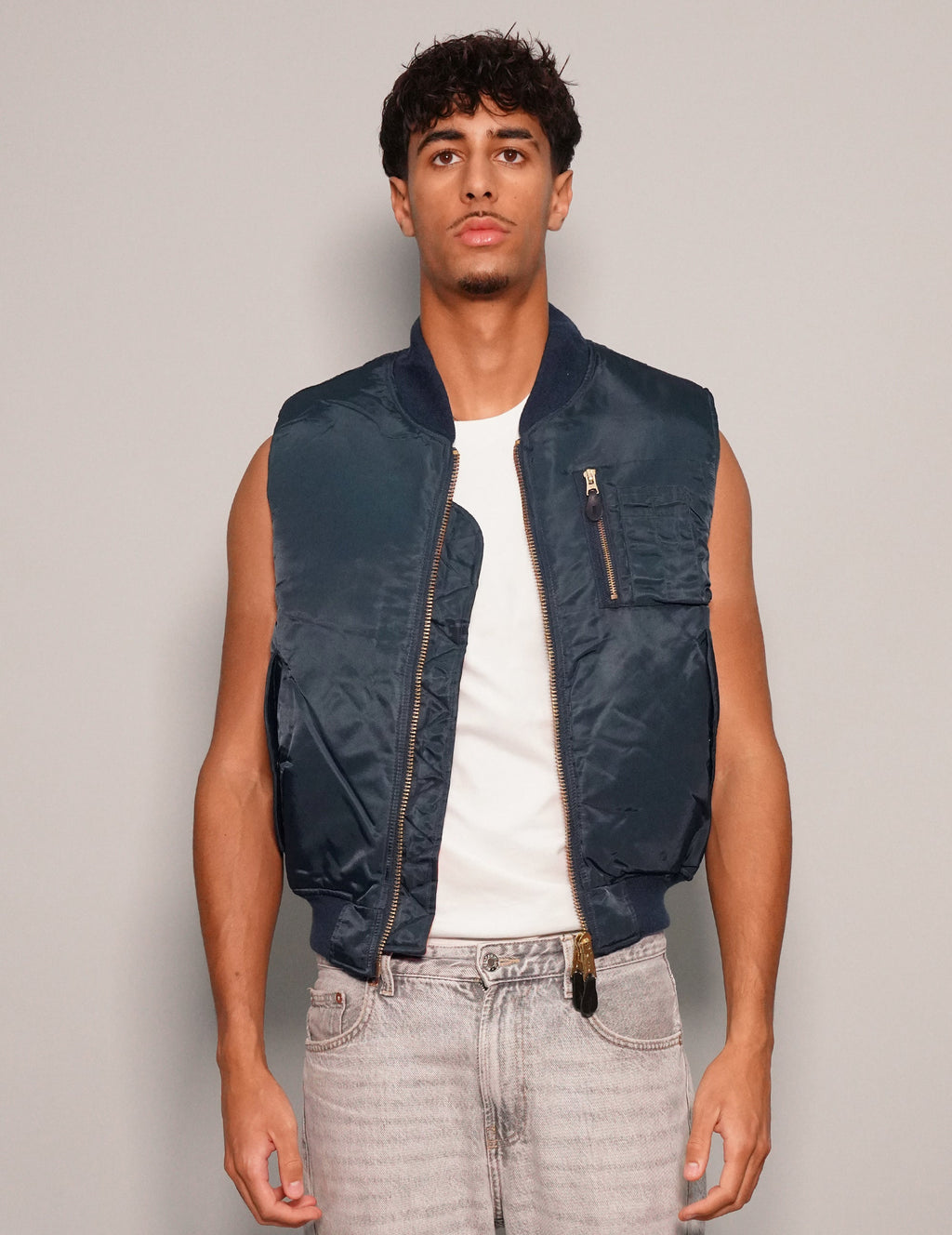 Bomber Gilet in Navy