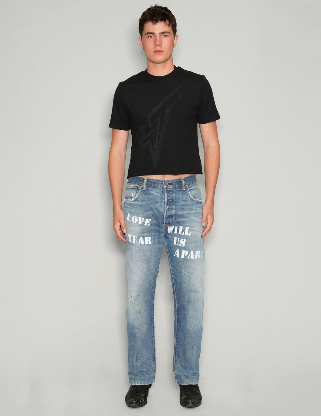 'Love Will Tear Us Apart' Jeans in Light Blue