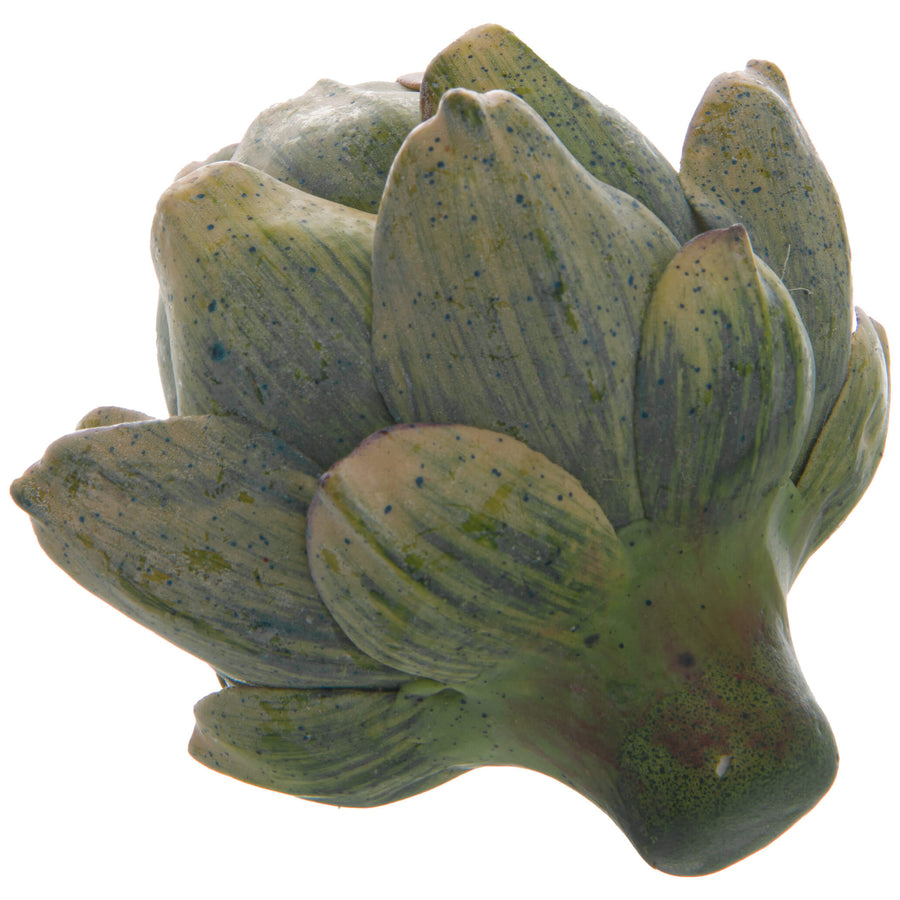Realistic artificial artichoke decor with lifelike green leaves, perfect for botanical arrangements  by Sostter at brixbailey.com