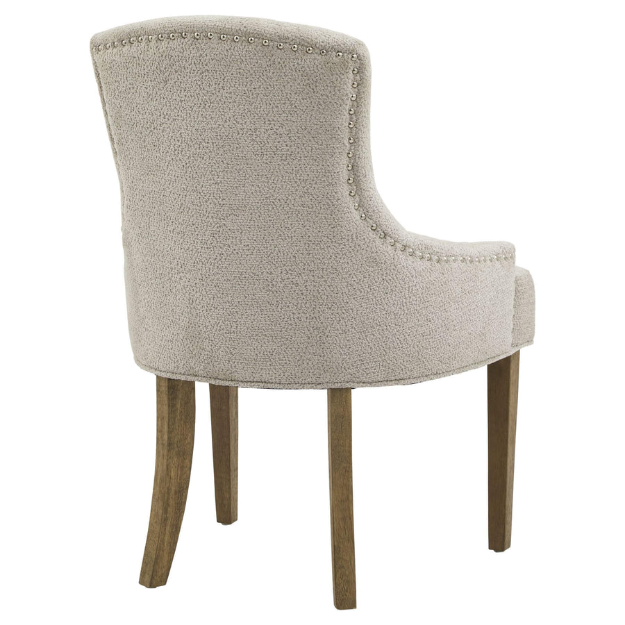 Brockham taupe dining chair with woven fabric upholstery and durable rubberwood frame (124 chars) by Sostter at brixbailey.com