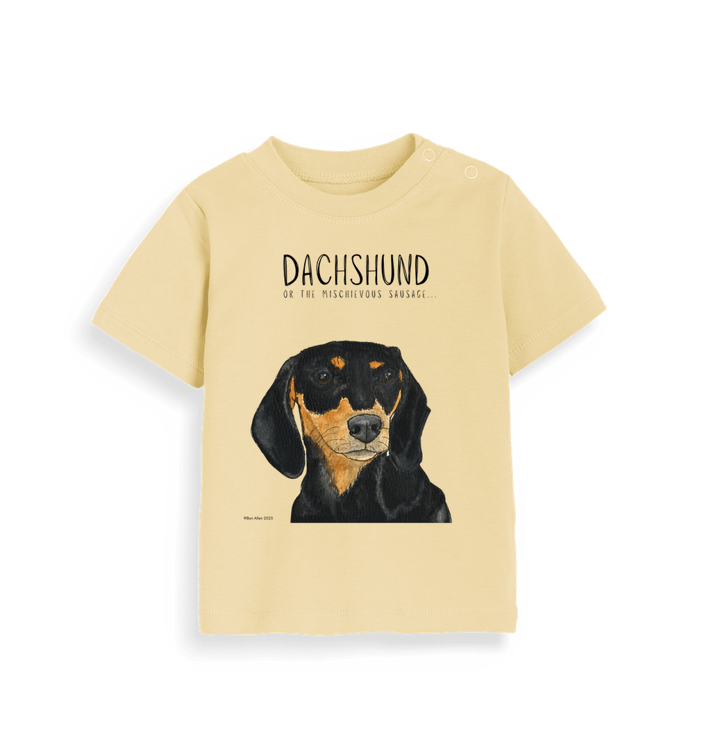 Black & Tan Dachshund Baby Tee – Small But Mighty!
