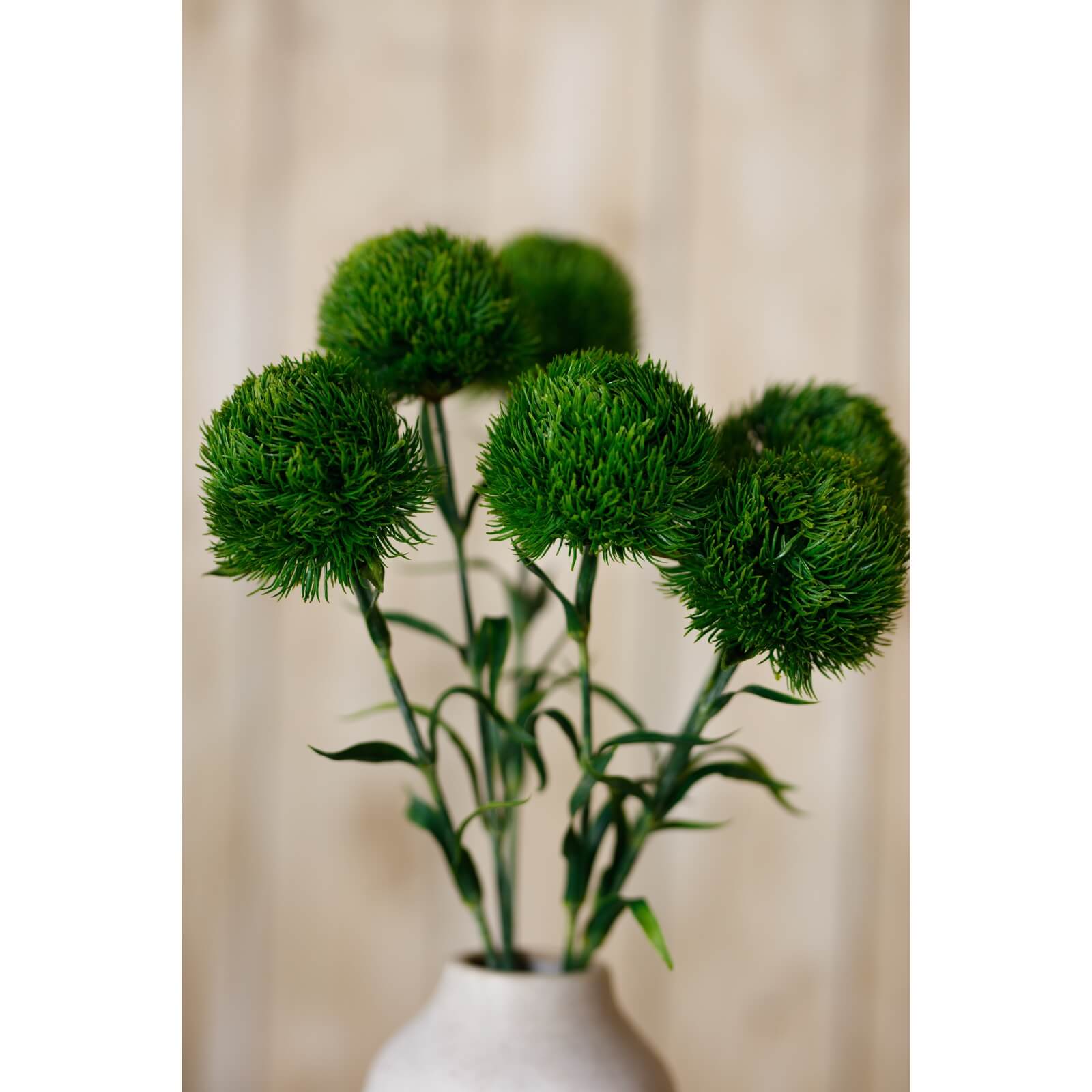 Dark green artificial dianthus stem, lifelike plastic carnation flower for vase arrangements, 53cm tall. by Sostter at brixbailey.com