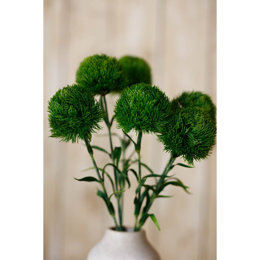Dark green artificial dianthus stem, lifelike plastic carnation flower for vase arrangements, 53cm tall. by Sostter at brixbailey.com