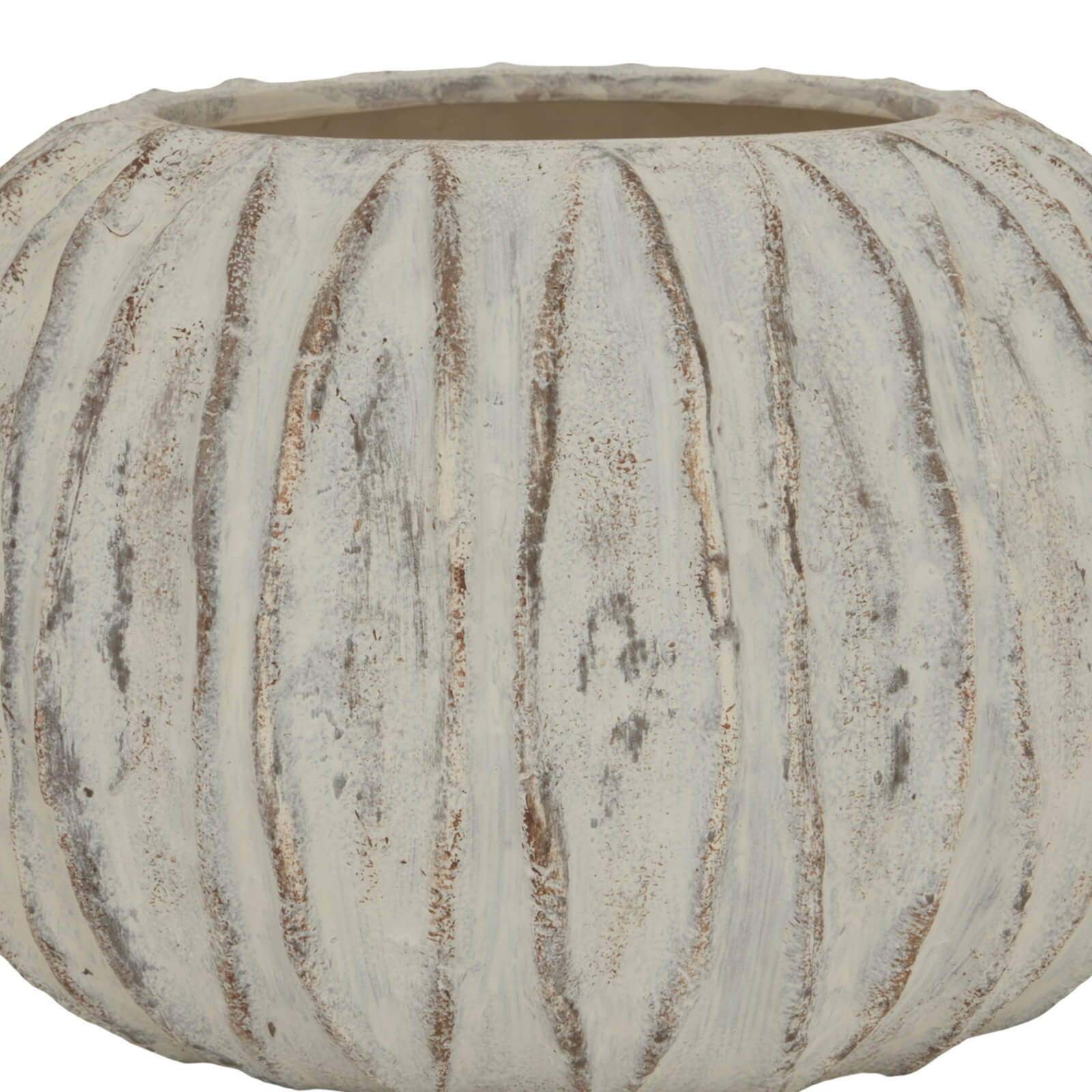 White sculptural ceramic vase with vertical fin detailing, contemporary home decor from Lorenzo Collection by Sostter at brixbailey.com
