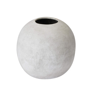Clear glass globe vase for floral arrangements, 29cm diameter, modern minimalist design with light-refracting properties by Sostter at brixbailey.com
