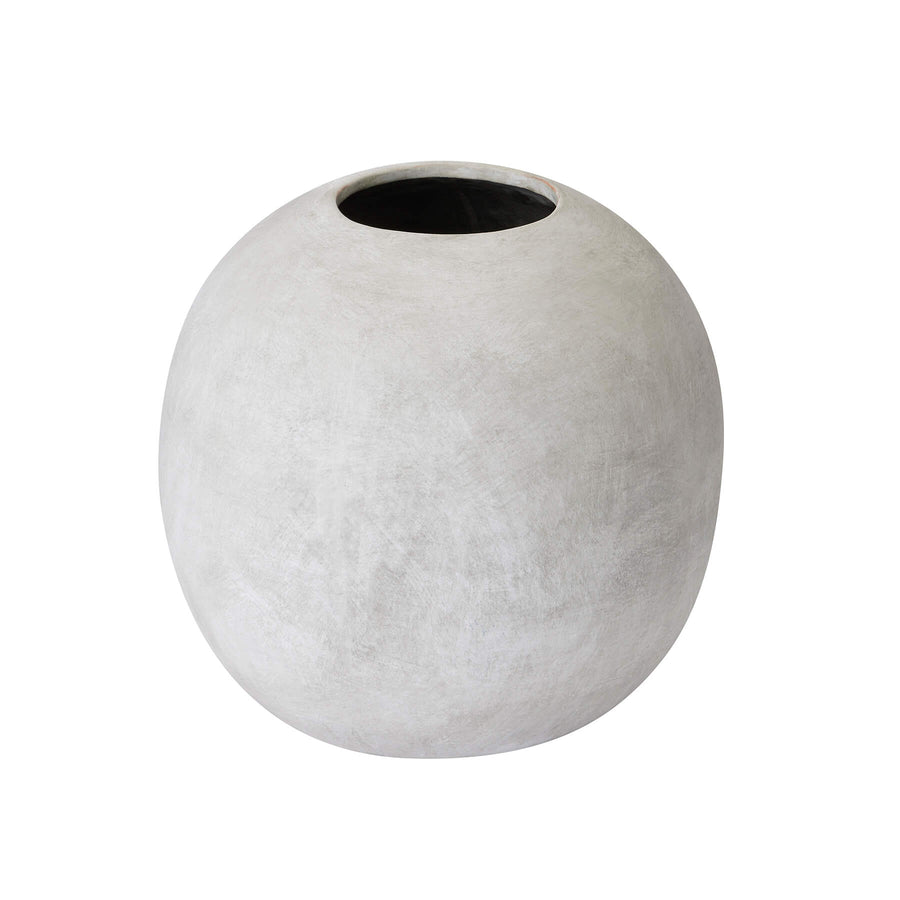 Clear glass globe vase for floral arrangements, 29cm diameter, modern minimalist design with light-refracting properties by Sostter at brixbailey.com
