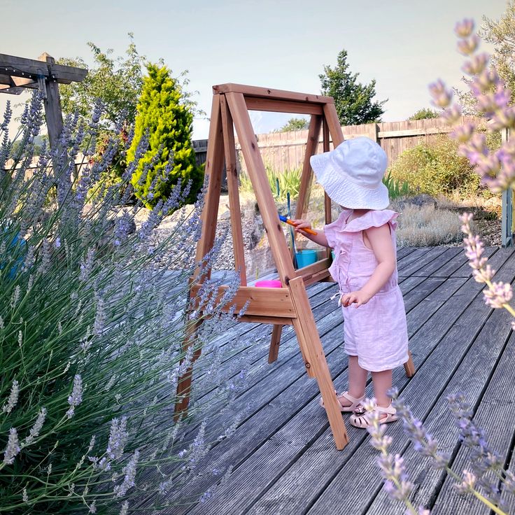 Wooden Messy Play Easel For Indoor & Outdoor Play