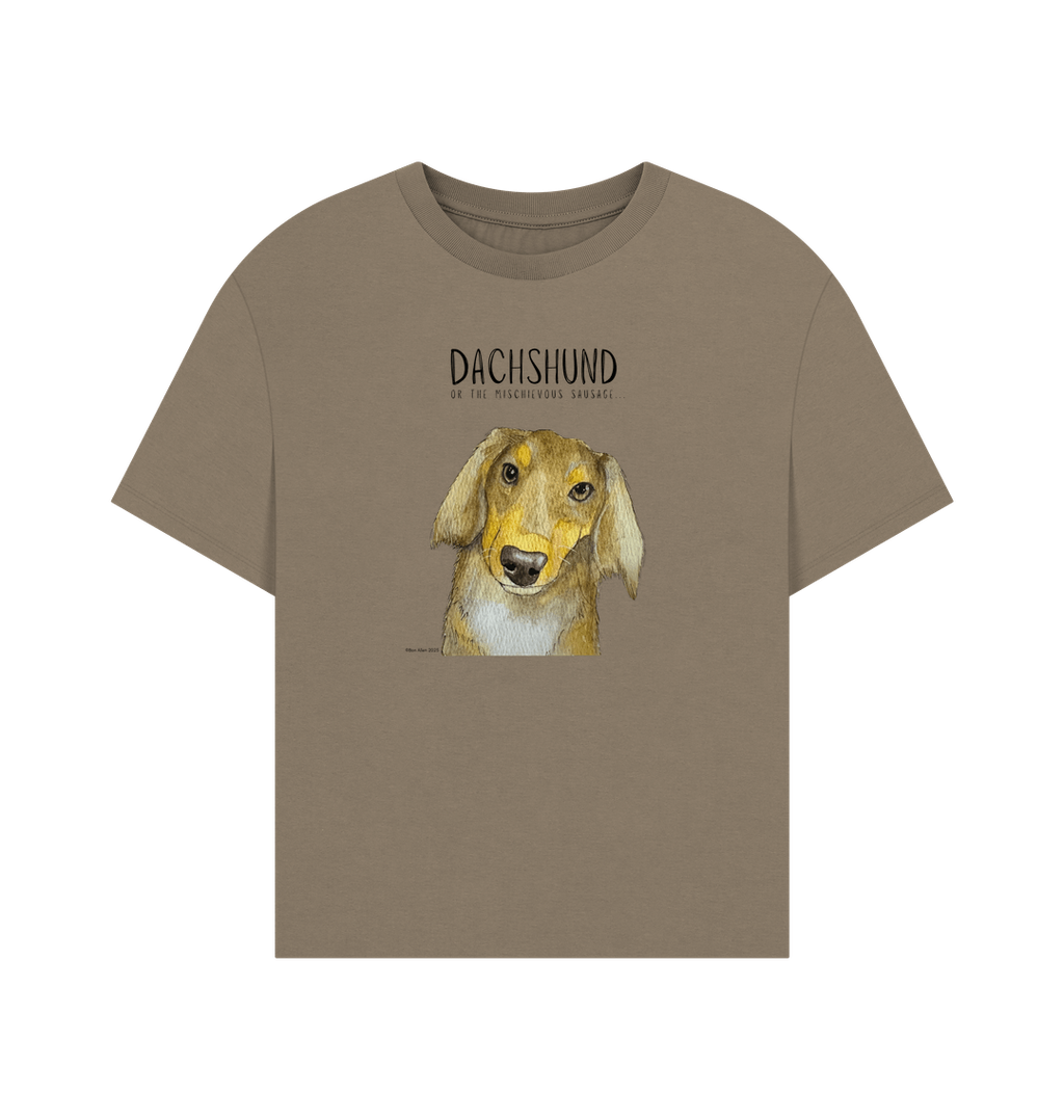 Charming & Cozy: The Long Haired Dachshund Women's Relaxed Fit T-Shirt