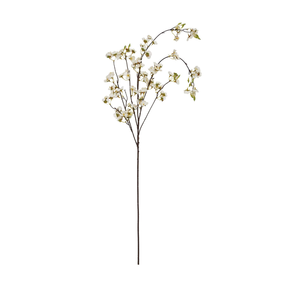 White Japanese-inspired artificial blossom stem, hyper-realistic floral decor for year-round elegance by Sostter at brixbailey.com