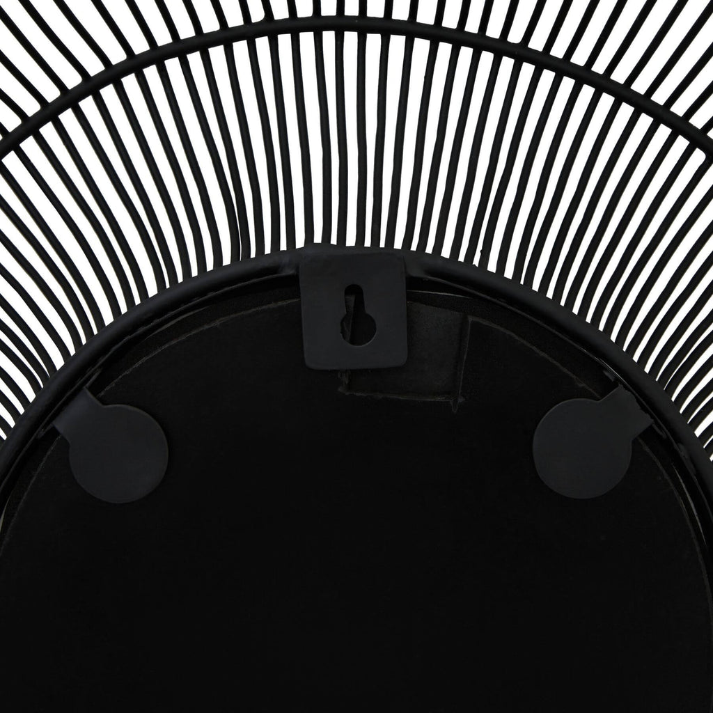 Black wire-framed mirror with industrial design, matte finish, 61cm square, for modern interiors. by Sostter at brixbailey.com