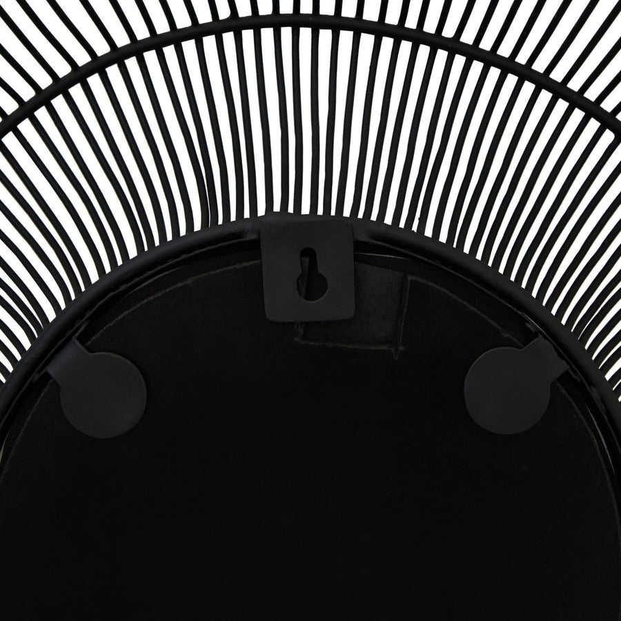 Black wire-framed mirror with industrial design, matte finish, 61cm square, for modern interiors. by Sostter at brixbailey.com